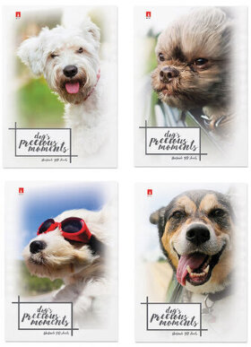 Блокнот А7, 40 л., скоба, ламинированный картон, клетка, Альт, &quot;Щеночки&quot;, (4 вида), 3-40-107