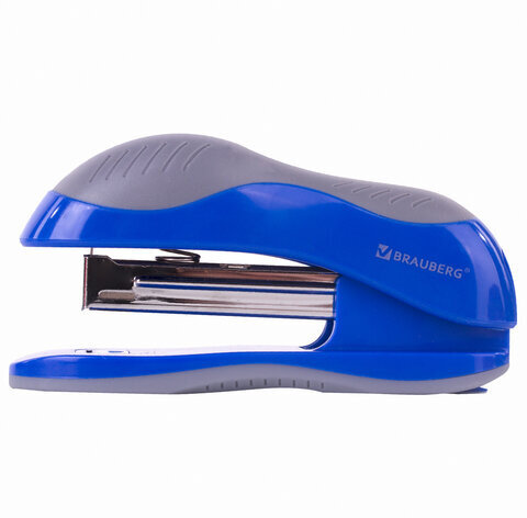 Степлер №10 BRAUBERG "JET", до 15 листов, эргономичный, сине-серый, 229687