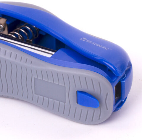 Степлер №10 BRAUBERG "JET", до 15 листов, эргономичный, сине-серый, 229687