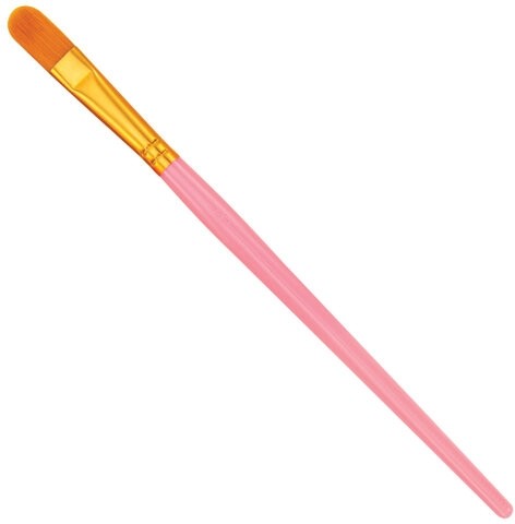 Кисти набор 10 шт., синтетика, розовые, № 2/0-8 (Круглые; Овальные; Плоские; Лайнеры), WBZ, 201088