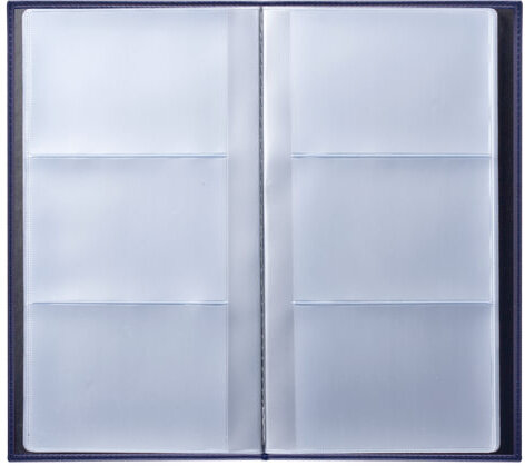 Визитница трехрядная BRAUBERG "Imperial", на 144 визитки, под гладкую кожу, темно-синяя, 232064