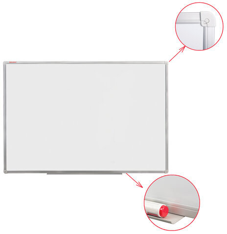 Доска магнитно-маркерная (120х180 см), алюминиевая рамка, ГАРАНТИЯ 10 ЛЕТ, РОССИЯ, BRAUBERG Стандарт, 235525