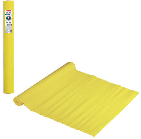 Бумага гофрированная/креповая (ИТАЛИЯ) 180 г/м2, 50х250 см, лимонная (575), BRAUBERG FIORE, 112612
