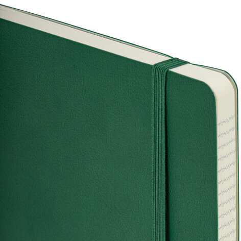 Блокнот А5 (130х210 мм), BRAUBERG ULTRA, под кожу, 80 г/м2, 96 л., клетка, темно-зеленый, 113007