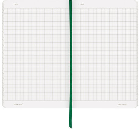 Блокнот А5 (130х210 мм), BRAUBERG ULTRA, под кожу, 80 г/м2, 96 л., клетка, темно-зеленый, 113007