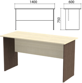 Стол письменный "Канц", 1400х600х750 мм, цвет дуб молочный/венге (КОМПЛЕКТ)