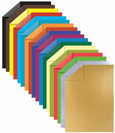 Цветная бумага А4 2-сторонняя газетная ВОЛШЕБНАЯ, 18 листов 18 цветов, скоба, ПИФАГОР, 200х280 мм, "Домик", 113536