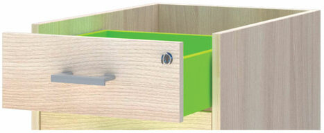 Тумба приставная "Арго", 440х450х760 мм, 4 ящика, замок, ясень шимо (КОМПЛЕКТ)