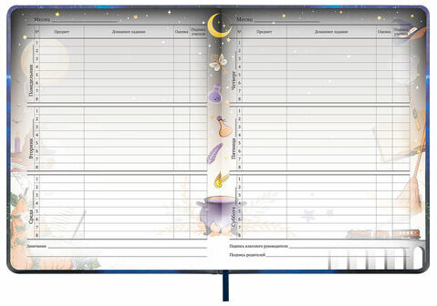 Дневник 1-11 класс 48 л., кожзам (твердая с поролоном), печать, цветной блок, BRAUBERG, "Замок", 106953