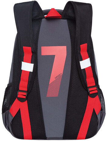 Рюкзак GRIZZLY школьный, анатомическая спинка, 2 отделения, для мальчиков, "LIDER", 39х28х19 см, RB-254-2/2