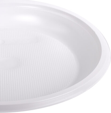 Одноразовые тарелки десертные, КОМПЛЕКТ 100 шт., пластик, d=165 мм, СТАНДАРТ, белые, ПП, холодное/горячее, LAIMA, 607388