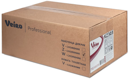 Полотенца бумажные 200 шт., VEIRO (Система H2) PREMIUM, 2-слойные, белые, КОМПЛЕКТ 21 пачка, 22,5х21,3, Z-сложение, KZ303