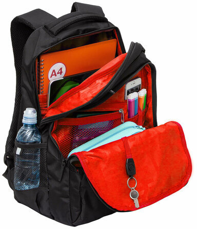 Рюкзак GRIZZLY школьный, анатомическая спинка, 2 отделения, для мальчиков, URBAN, 45х32х23 см, RU-430-2/2