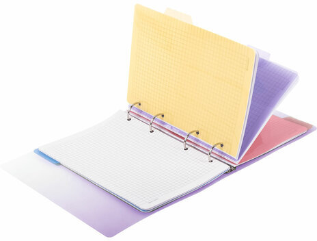 Тетрадь на кольцах А5 175х220 мм, 120 л., пластик, с разделителями, BRAUBERG, Фиолетовый, 404627