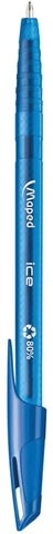 Ручка шариковая масляная MAPED (Франция) "Green Ice", СИНЯЯ, трехгранная, узел 1 мм, линия письма 0,6 мм, 224430