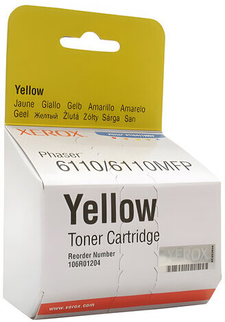 Картридж лазерный XEROX (106R01204) Phaser 6110, желтый, оригинальный, ресурс 1000 стр.