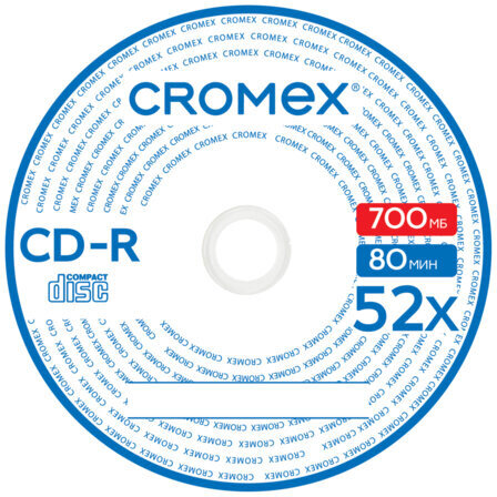 Диски CD-R в конверте КОМПЛЕКТ 50 шт., 700 Mb, 52x, CROMEX, 513797