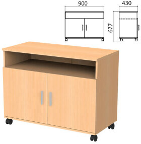 Тумба для оргтехники &quot;Канц&quot;, 900х430х677 мм, 2 двери, цвет бук невский, ТК28.10