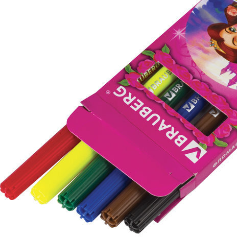 Фломастеры BRAUBERG "Rose Angel", 6 цветов, вентилируемый колпачок, картонная упаковка, увеличенный срок службы, 150555