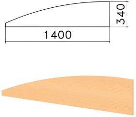 Экран-перегородка &quot;Монолит&quot;, 1400х16х340 мм, БЕЗ ФУРНИТУРЫ (код 640237), бук бавария, ЭМ21.1