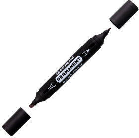 Маркер перманентный двусторонний CENTROPEN 1666, ЧЕРНЫЙ, круглый/скошенный, 1/1-4 мм, 6 1666 0112