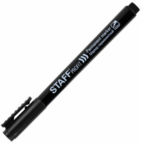 Маркер перманентный STAFF "Profit PM-105", ЧЕРНЫЙ, тонкий металлический наконечник 0,5 мм, 152170