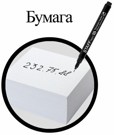 Маркер перманентный STAFF "Profit PM-105", ЧЕРНЫЙ, тонкий металлический наконечник 0,5 мм, 152170
