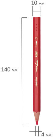 Карандаши цветные утолщенные BIC "Kids Evolution Triangle", 12 цветов, пластиковые, трехгранные, картонная упаковка, 8297356