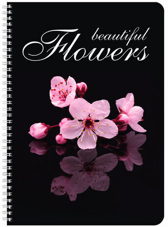 Тетрадь А4, 96 л., BRAUBERG, гребень, клетка, обложка картон, КРАСИВЫЕ ЦВЕТЫ, 403072