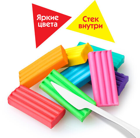 Пластилин классический ПИФАГОР "Веселая такса", 24 цвета, 360 г, СО СТЕКОМ, 106676