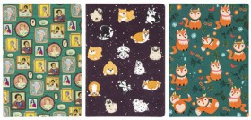 Тетради--скетчбуки 40 л. обложка SoftTouch, НАБОР 3 шт., бежевая бумага 70 г/м2, сшивка, А5 (147х210 мм), СИМПАТЯГИ, BRAUBERG, 403806