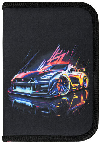 Пенал BRAUBERG, 1 отделение, полиэстер, 21х14 см, "Neon drift", 272329