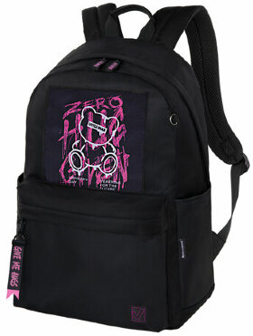 Рюкзак BRAUBERG FASHION CITY универсальный, карман-антивор, Hug me, черный, 44х31х16 см, 272570