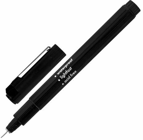 Капиллярные ручки линеры 16 шт. черные, 0,15-3,0 мм, BRAUBERG ART CLASSIC, 143946