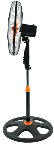 Вентилятор напольный, 3 режима, SONNEN TF-50W-45-А304, d=45 см, 50 Вт, черный, 454789, FS-45-A304