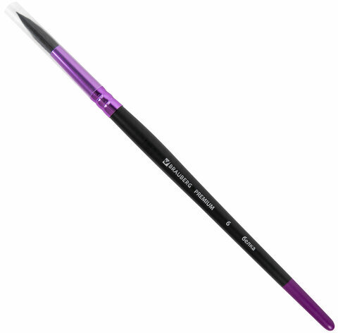 Кисть белка, круглая № 6, BRAUBERG PREMIUM, 200975