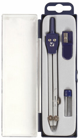 Готовальня BRAUBERG "Student Oxford", 3 предмета: циркуль 140 мм, грифель, точилка, пенал с подвесом, 210332