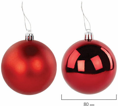 Шары ёлочные НАБОР 40 шт., 8 см/4 см, "Red&White", красные/белые, пластик, ЗОЛОТАЯ СКАЗКА, 592167