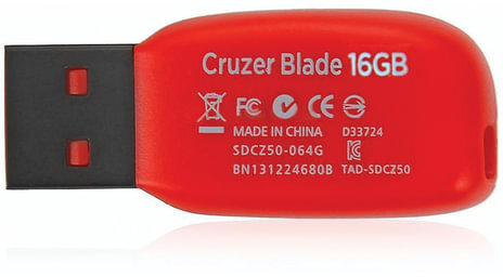 Флеш-диск 16 GB, SANDISK Cruzer Blade, USB 2.0, черный, SDCZ50-016G-B35