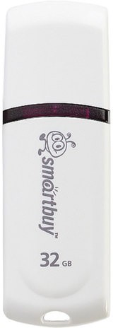 Флеш-диск 32 GB, SMARTBUY Paean, USB 2.0, белый, SB32GBPN-W