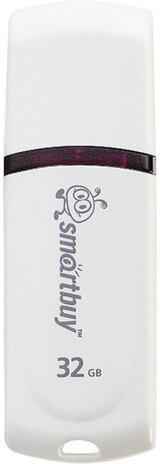 Флеш-диск 32 GB, SMARTBUY Paean, USB 2.0, белый, SB32GBPN-W