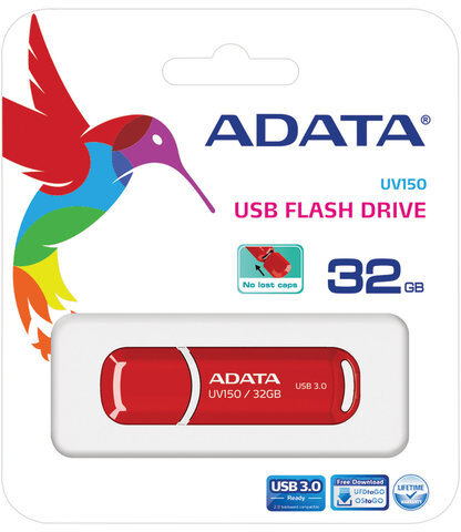 Флеш-диск 32 GB A-DATA UV150 USB 3.0, красный, AUV150-32G-RRD