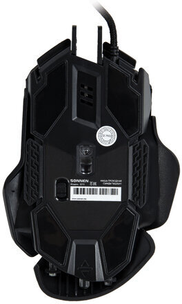 Мышь проводная игровая SONNEN Q10, 7 кнопок, 6400 dpi, LED-подсветка, черная, 513522