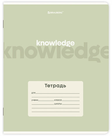 Тетрадь 24 л. BRAUBERG клетка, обложка картон, KNOWLEDGE, 107305