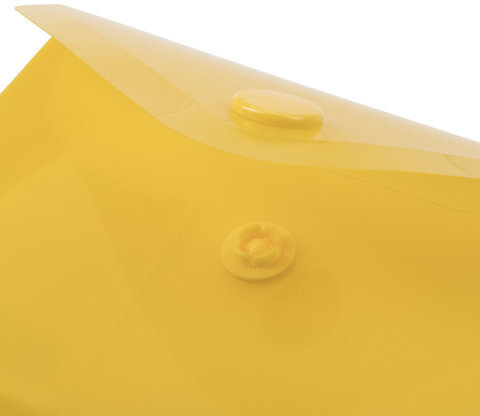 Папка-конверт с кнопкой МАЛОГО ФОРМАТА (74х105 мм), А7 (для дисконтных, банковских карт, визиток) прозр, желтая, 0,18 мм, BRAUBERG, 227324