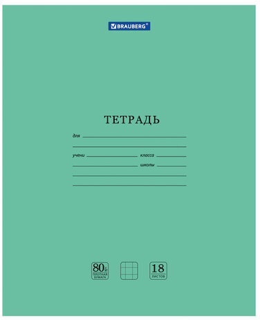 Тетрадь BRAUBERG "EXTRA" 18 л., клетка, плотная бумага 80 г/м2, обложка картон, 105708