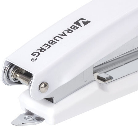 Степлер №10 металлический BRAUBERG "Universal+", до 12 листов, с антистеплером, белый, 227778