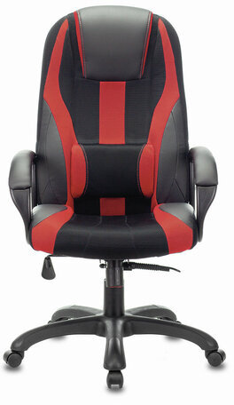 Кресло компьютерное BRABIX PREMIUM "Rapid GM-102", НАГРУЗКА 180 кг, экокожа/ткань, черное/красное, 532107