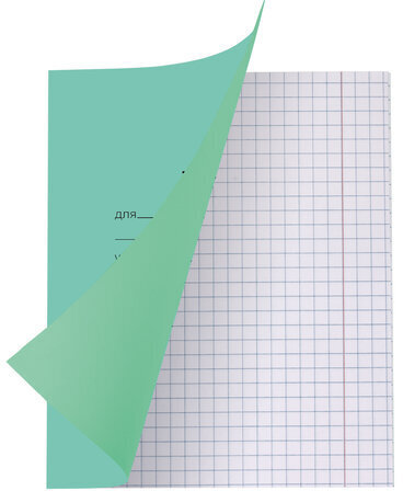 Тетрадь ЗЕЛЁНАЯ обложка 12 л., крупная клетка с полями, офсет, "Маяк", Т 5012 Т2 ЗЕЛ 6Г, Т5012Т2ЗЕЛ6Г