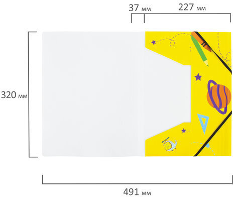 Папка на резинках ЮНЛАНДИЯ, А4, цветная печать, до 300 листов, 500 мкм, 228046